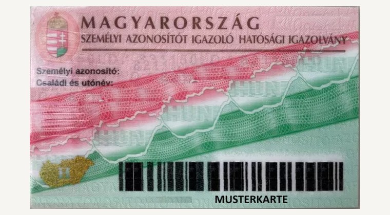 Ungarischer Personalausweis als Musterkarte