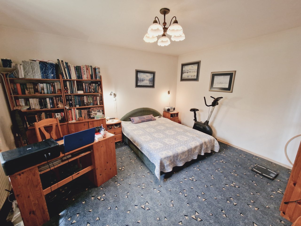 Multifunctionele slaapkamer: Intelligent ruimtegebruik met geïntegreerde werkplek en royale boekencollectie