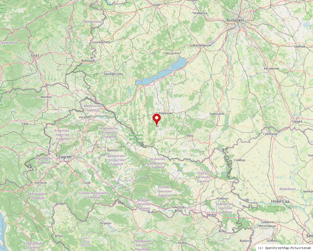 Lage von Hencse in Ungarn, Übersichtskarte