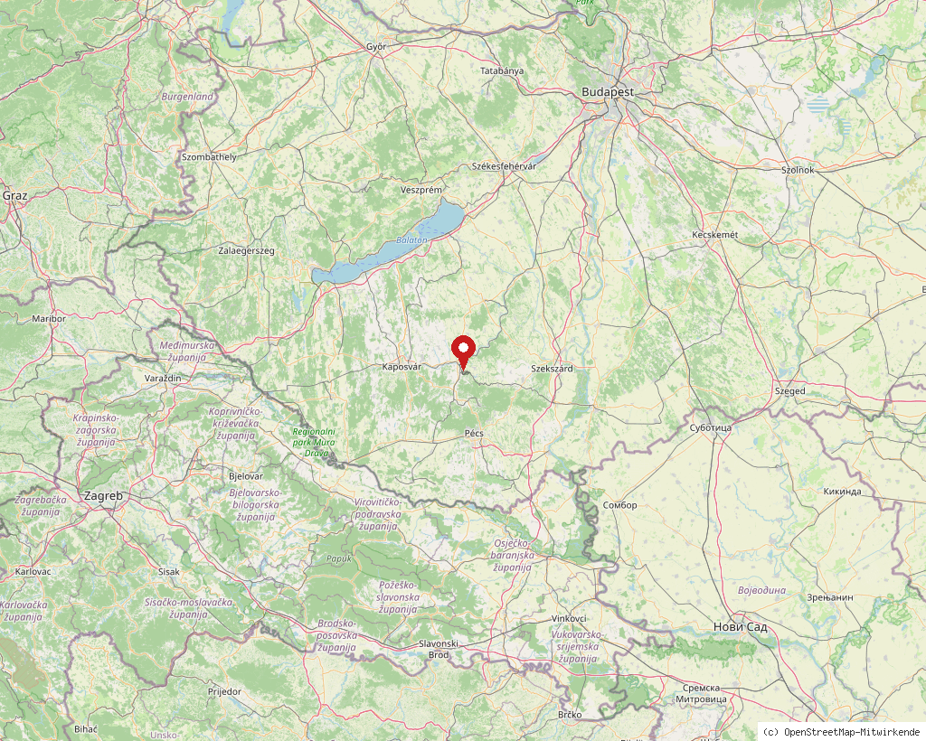 Ligging van Csikóstőttős in Hongarije, overzichtskaart