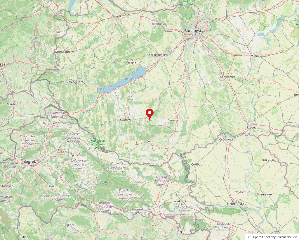 Location of Mágocs in Hungary, overview map