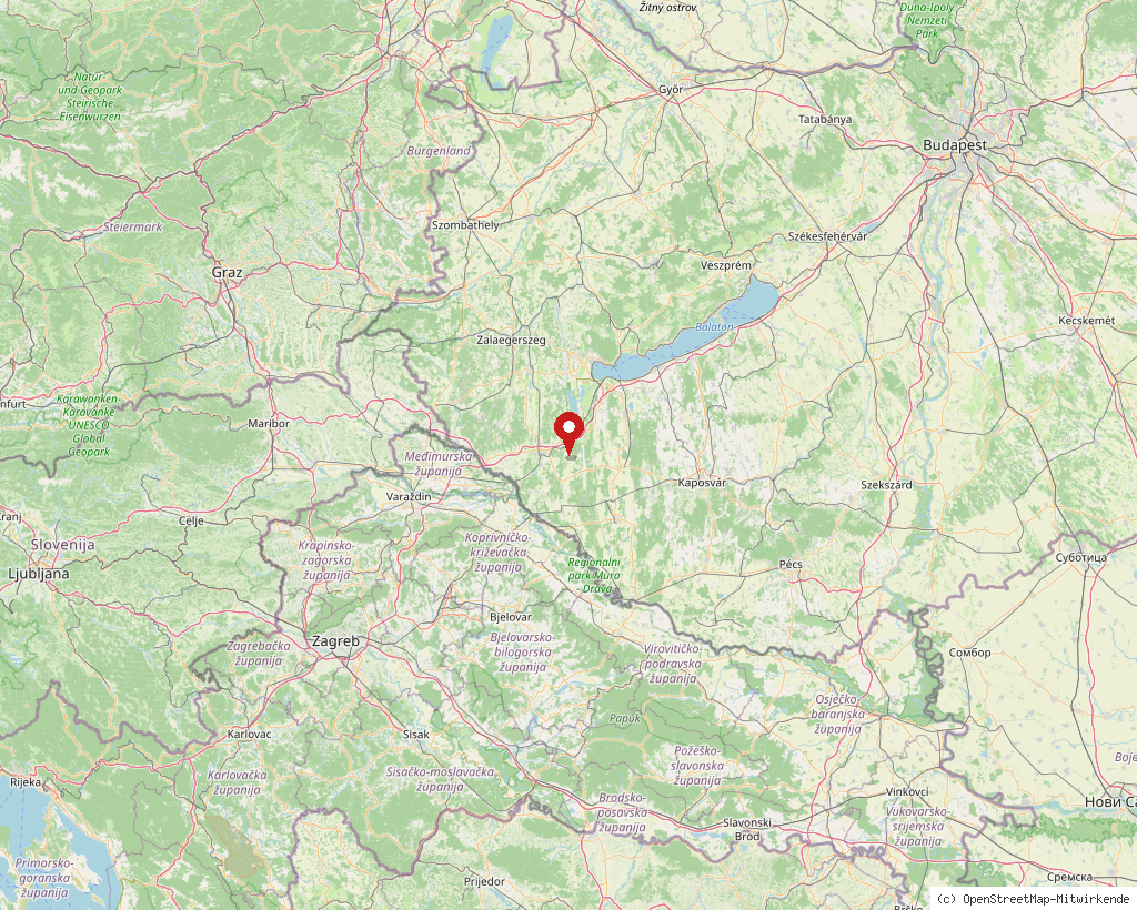 Location of Miháld in Hungary, overview map