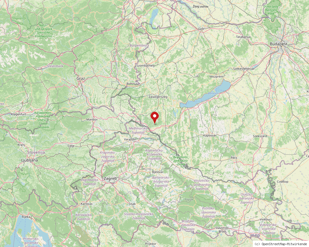 Lage von Borsfa in Ungarn, Übersichtskarte