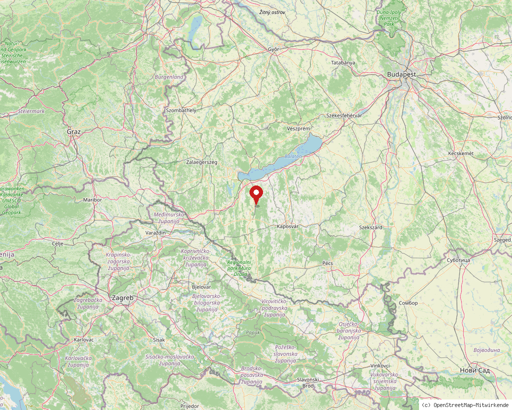 Location of Mesztegnyő in Hungary, overview map