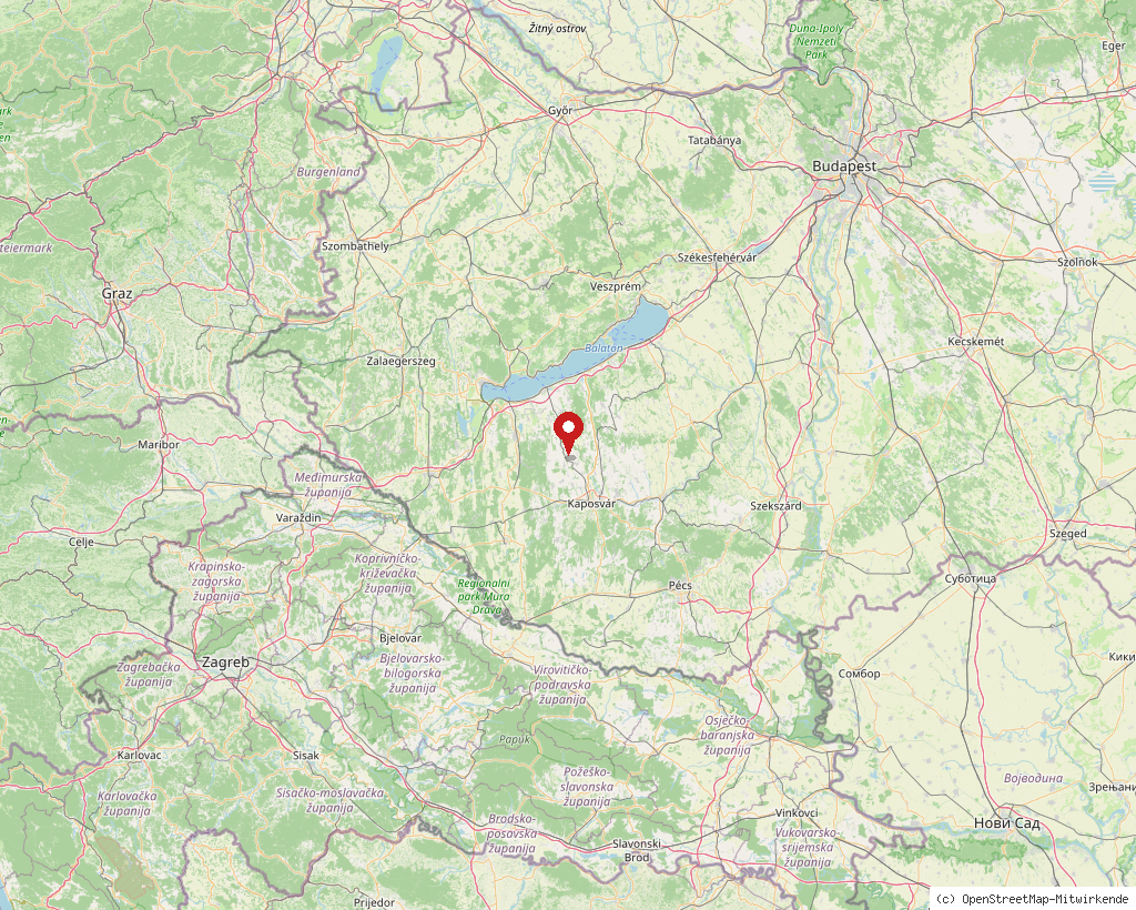 Location of Osztopán in Hungary, overview map