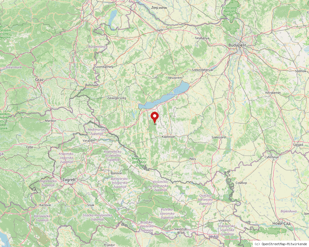 Lage von bei Marcali in Ungarn, Übersichtskarte