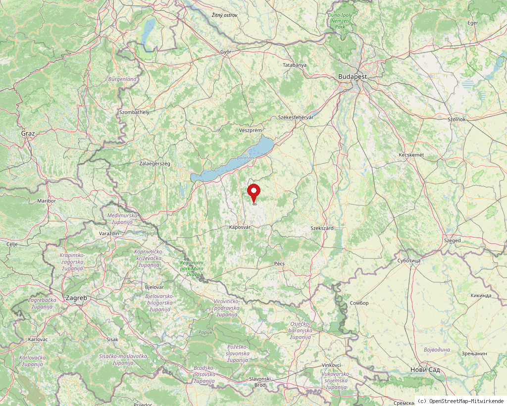 Location of Igal in Hungary, overview map