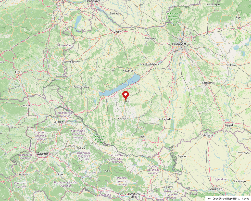 Location of Kisbárapáti in Hungary, overview map