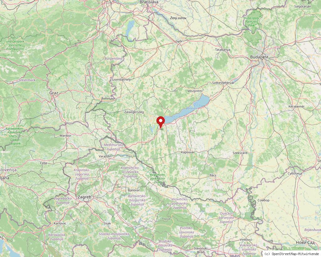 Location of Tikos in Hungary, overview map
