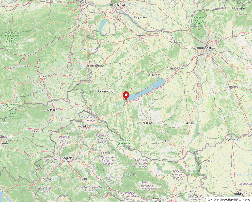 Lage von Balatonszentgyörgy in Ungarn, Übersichtskarte