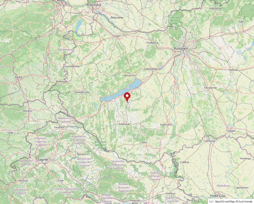 Lage von bei Karad in Ungarn, Übersichtskarte