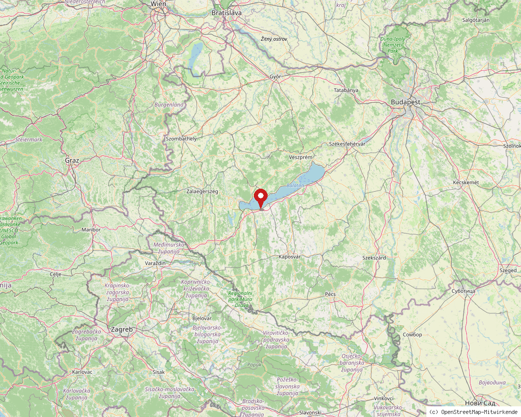 Location of Balatonkeresztúr in Hungary, overview map