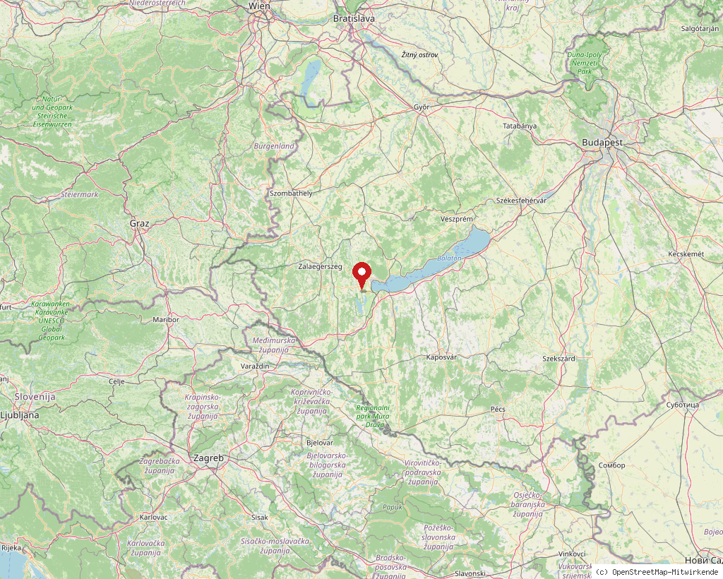 Location of Sármellék in Hungary, overview map