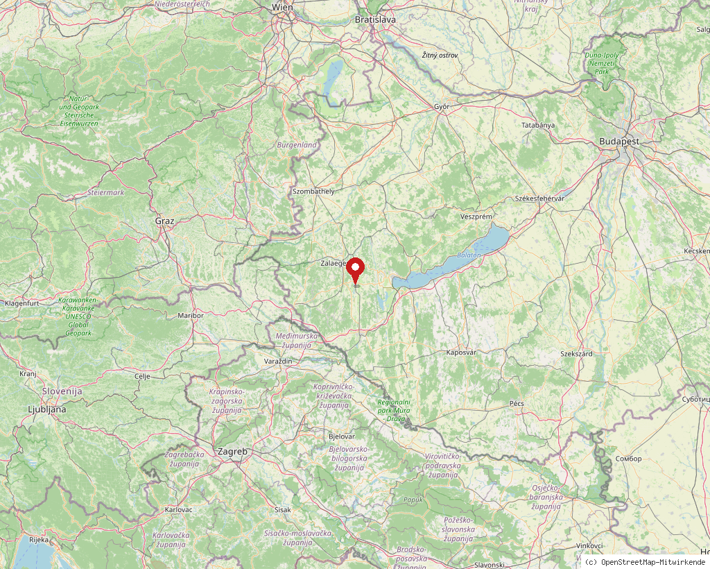 Location of Zalaszentmihály in Hungary, overview map