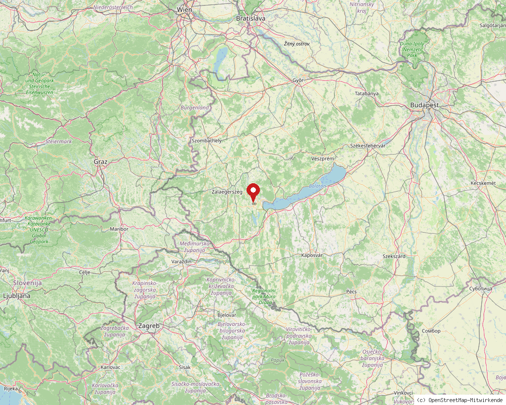 Lage von Szentgyörgyvár in Ungarn, Übersichtskarte