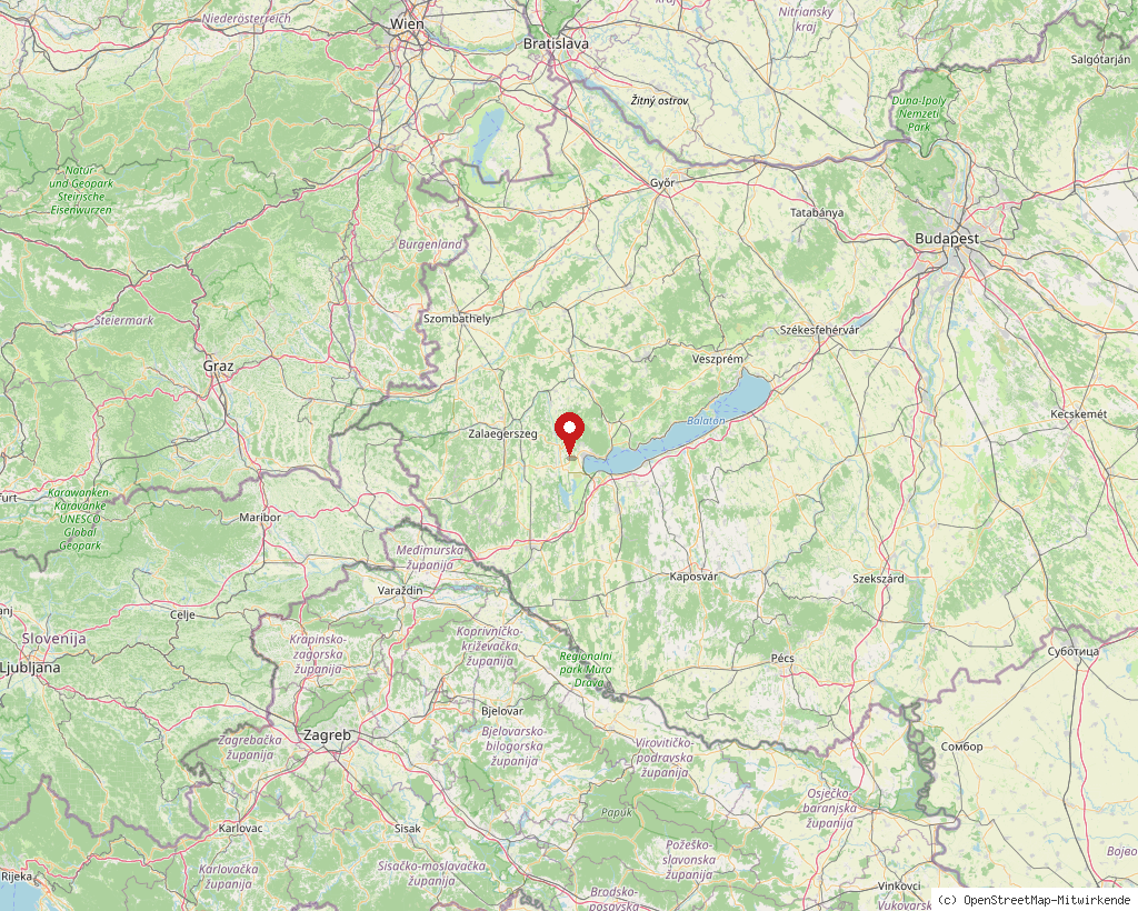 Location of Alsópáhok in Hungary, overview map