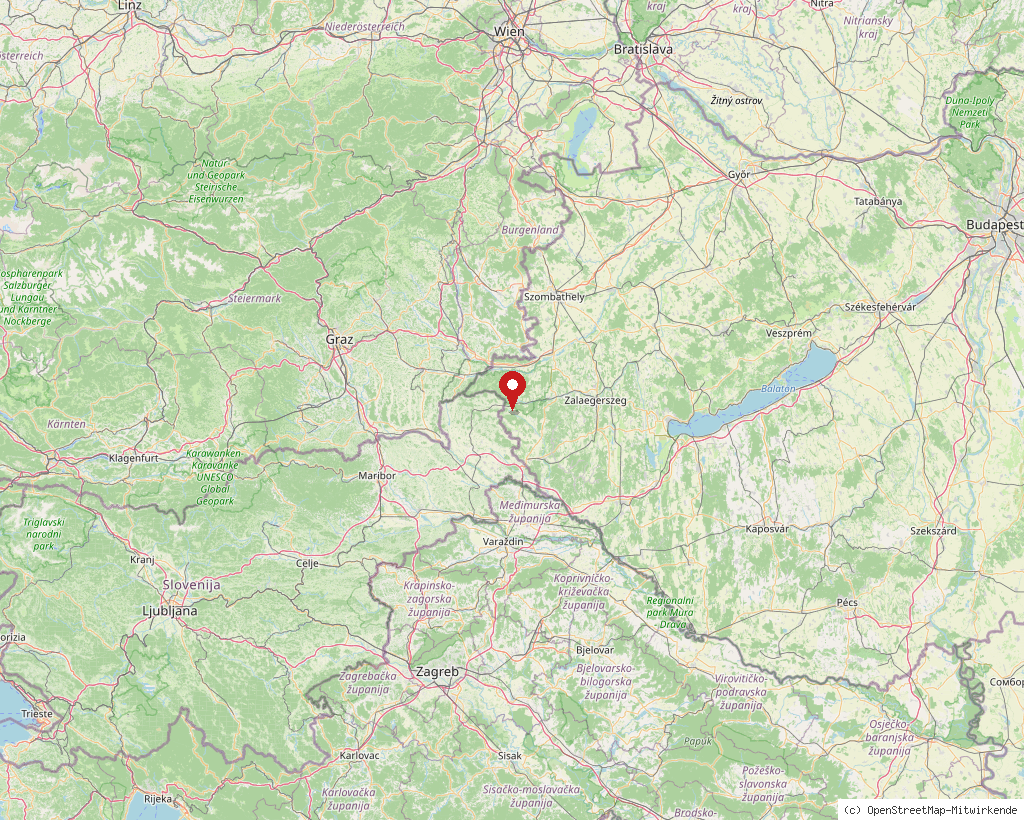 Lage von Bajánsenye in Ungarn, Übersichtskarte