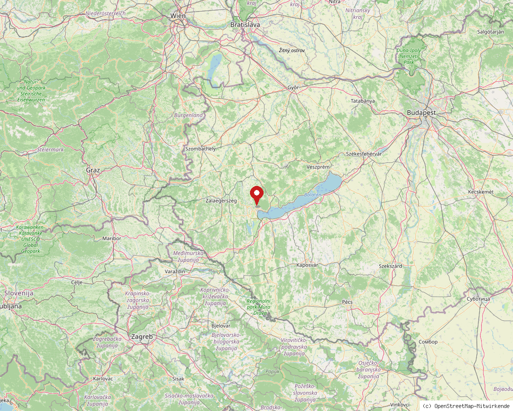 Lage von Cserszegtomaj in Ungarn, Übersichtskarte