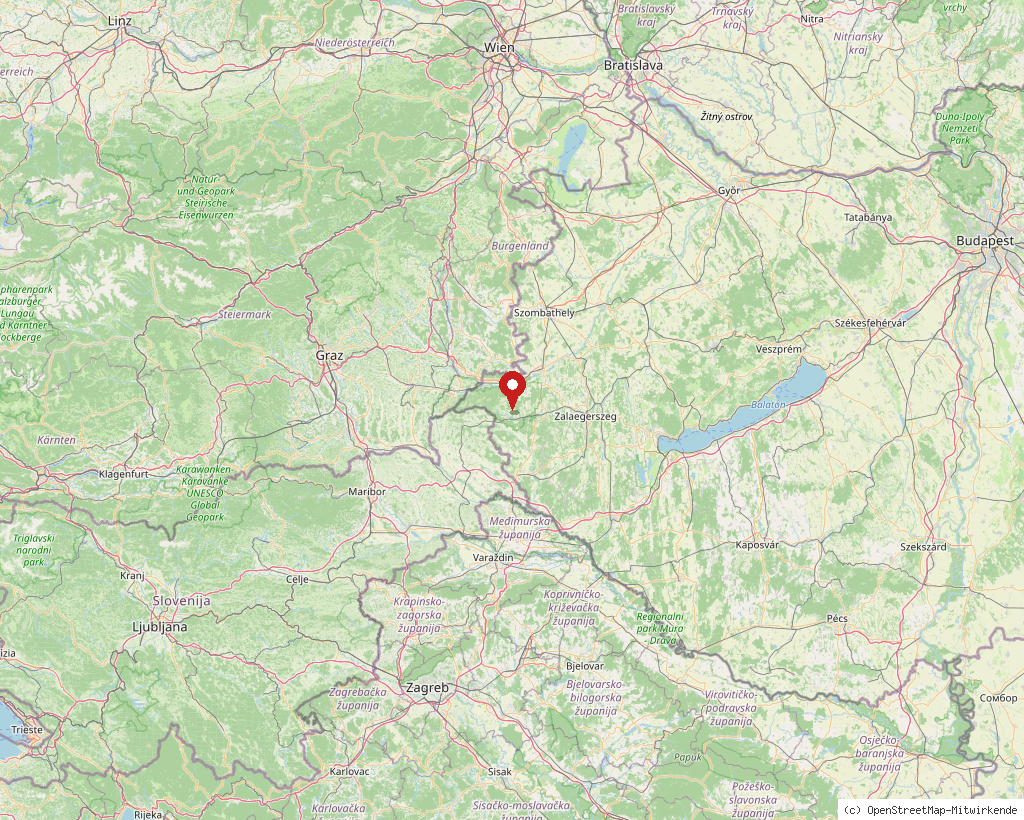 Location of Őriszentpéter in Hungary, overview map