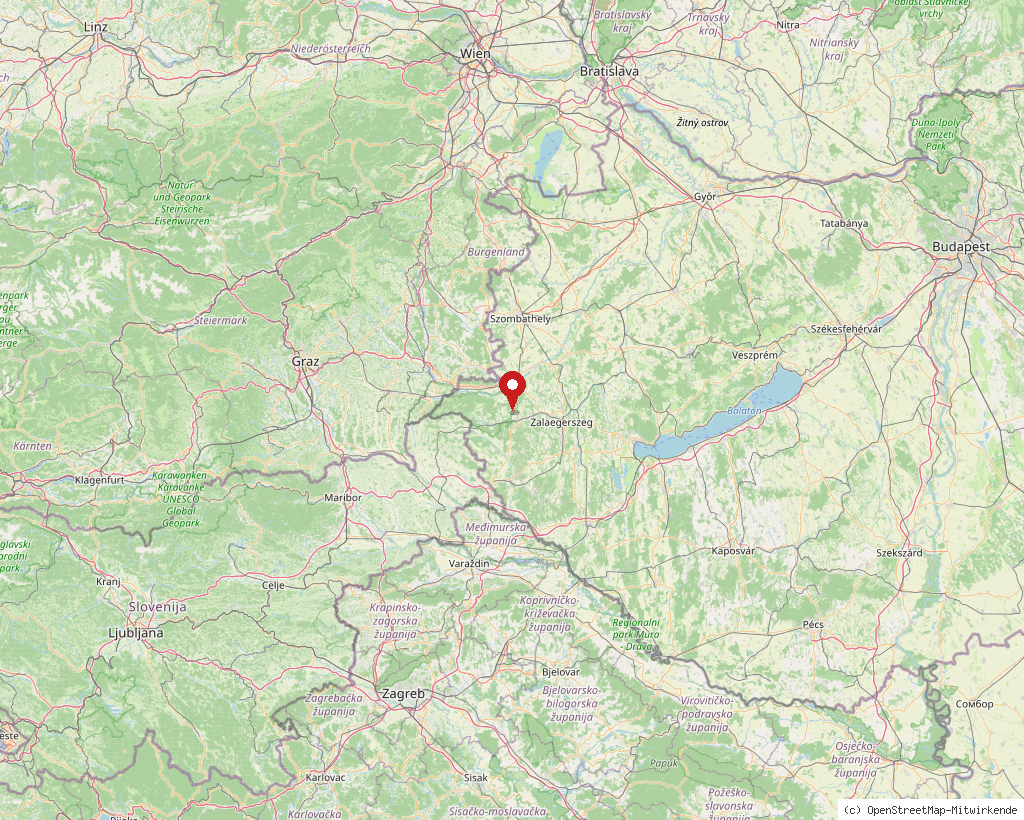 Location of Szőce in Hungary, overview map