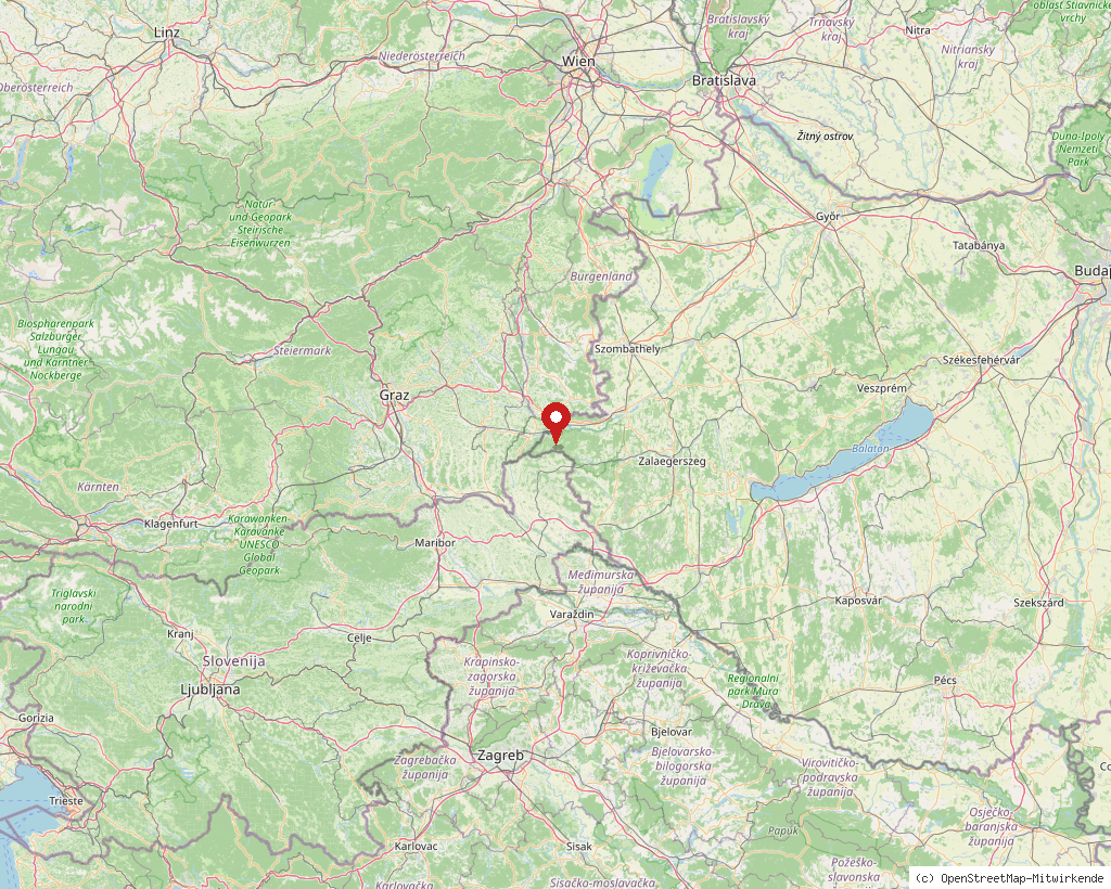 Location of Apátistvánfalva in Hungary, overview map