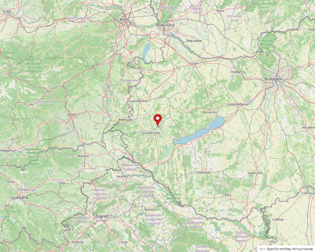 Lage von Zalaistvánd in Ungarn, Übersichtskarte