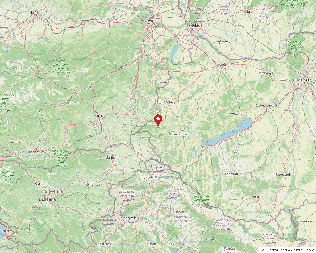 Location of Ivánc in Hungary, overview map