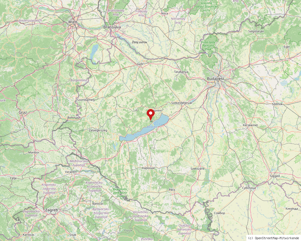 Location of bei Balatonszőlős in Hungary, overview map