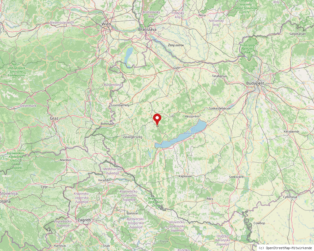 Location of Sümeg in Hungary, overview map