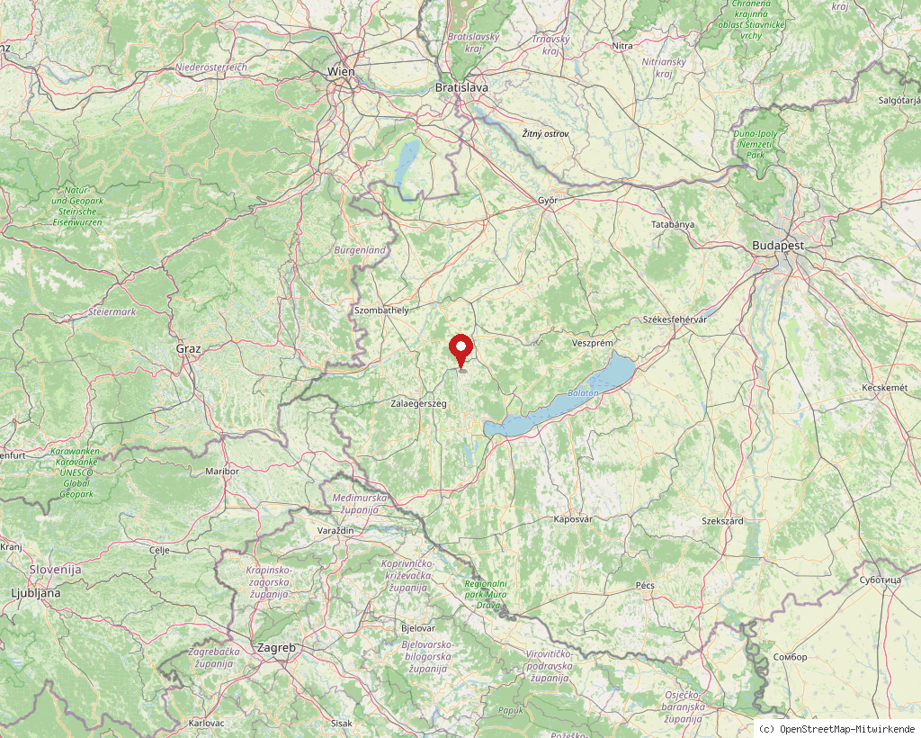 Location of Türje in Hungary, overview map