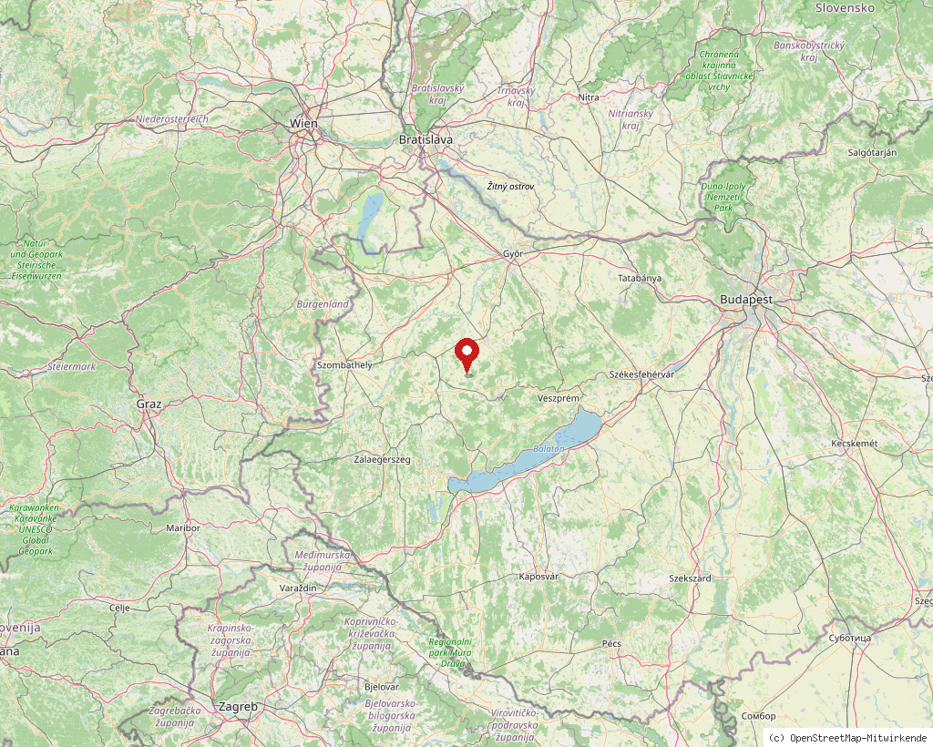 Location of Somlóvecse in Hungary, overview map