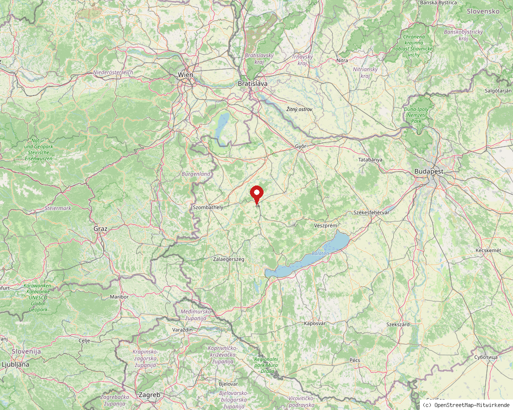 Location of Celldömölk in Hungary, overview map