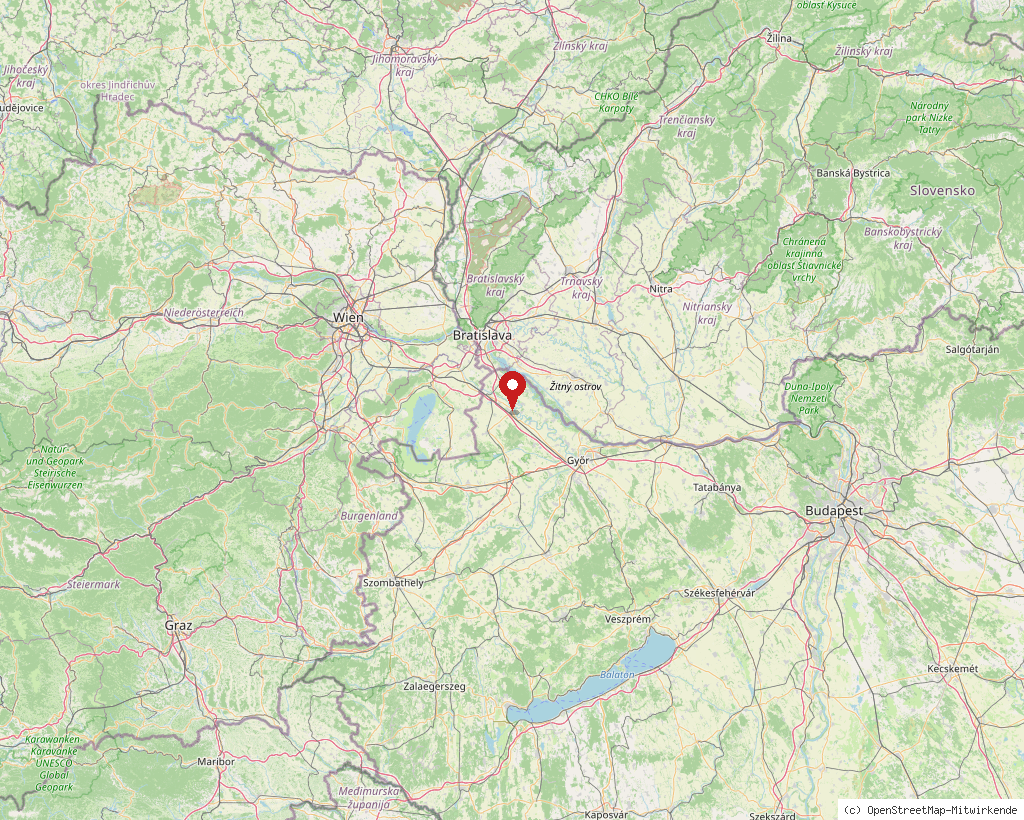 Location of Mosonmagyaróvár in Hungary, overview map